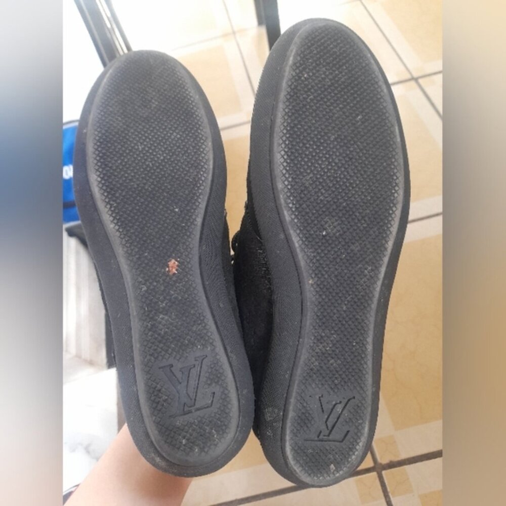 LOUIS VUITTON Boots Heel Monogram Suede Black EU36.5 RARE! - Picture 15 of 16